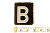 Vintage Alphabet Letter "B" Card with Textured Surface in Black and White (c.1950s) - thirdshift
