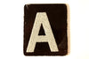 Vintage Alphabet Letter "A" Card with Textured Surface in Black and White (c.1950s) - thirdshift