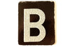 Vintage Alphabet Letter "B" Card with Textured Surface in Black and White (c.1950s) - thirdshift