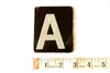 Vintage Alphabet Letter "A" Card with Textured Surface in Black and White (c.1950s) - thirdshift