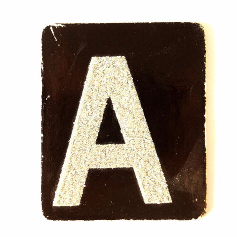 Vintage Alphabet Letter "A" Card with Textured Surface in Black and White (c.1950s) - thirdshift