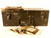 Vintage Black Metal Suitcase with Handle and Heavy Duty Spring Latches (c.1950s) - thirdshift