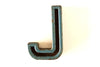Vintage Industrial Letter "J" Black with Blue and Red Paint, 2" tall (c.1940s) - thirdshift