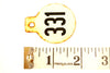 Vintage Metal Cow Tag / Livestock Tag, #331 Double-Sided Numbered Tag (c.1950s) - thirdshift