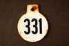 Vintage Metal Cow Tag / Livestock Tag, #331 Double-Sided Numbered Tag (c.1950s) - thirdshift