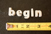Vintage White Ceramic Push Pins "begin" (c.1940s) - thirdshift