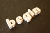 Vintage White Ceramic Push Pins "begin" (c.1940s) - thirdshift