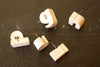Vintage White Ceramic Push Pins "begin" (c.1940s) - thirdshift