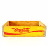Vintage Coca-Cola Wooden Beverage Crate #1-80, Coke Crate in Yellow and Red (c.1980) - thirdshift