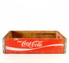 Vintage Coca-Cola Wooden Beverage Crate #77, Coke Crate in Red and White (c.1977) - thirdshift