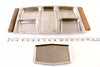 Vintage Stainless Steel and Wood Serving Snack Tray Set with 6 Metal Plates (c.1960s) - thirdshift