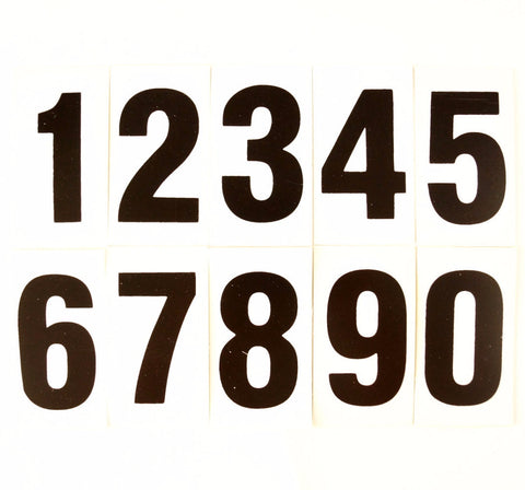 Vintage Double-Sided Gas Station Number Signs, Set of 10, 3.25 inches tall (c.1970s) - thirdshift