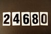 Vintage Double-Sided Gas Station Number Signs, Set of 10, 3.25 inches tall (c.1970s) - thirdshift
