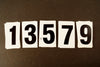 Vintage Double-Sided Gas Station Number Signs, Set of 10, 3.25 inches tall (c.1970s) - thirdshift