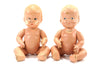 Vintage Composition Twin Baby Dolls, Molded Hair, Jointed Arms, Legs (c.1920s) - thirdshift