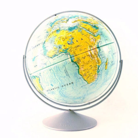 Vintage Nystrom Sculptural Relief World Globe with Metal Stand, 16" di ...