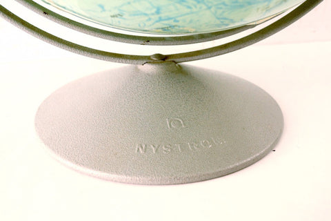 Vintage Nystrom Sculptural Relief World Globe with Metal Stand, 16" di ...