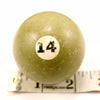 Vintage / Antique Clay Billiard Ball Green Number 14, Standard Pool Ball Size (c.1910s) - thirdshift