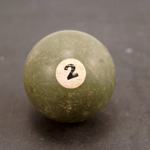 Vintage / Antique Clay Billiard Ball Blue Number 2, Standard Pool Ball Size (c.1910s) - thirdshift