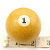 Vintage / Antique Clay Billiard Yellow Number 1, Standard Pool Ball Size (c.1910s) - thirdshift