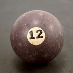 Vintage / Antique Clay Billiard Ball Purple Number 12, Standard Pool Ball (c.1910s) N2 - thirdshift
