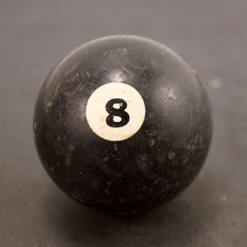 Vintage / Antique Clay Billiard Ball Black Number 8, Standard Pool Ball Size (c.1910s) - thirdshift