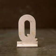 Vintage Metal Sign Letter "Q" with Base, 1-13/16 inches tall (c.1950s) - thirdshift
