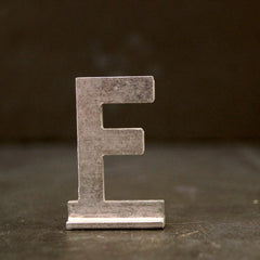 Vintage Metal Sign Letter "F" with Base, 1-13/16 inches tall (c.1950s) - thirdshift