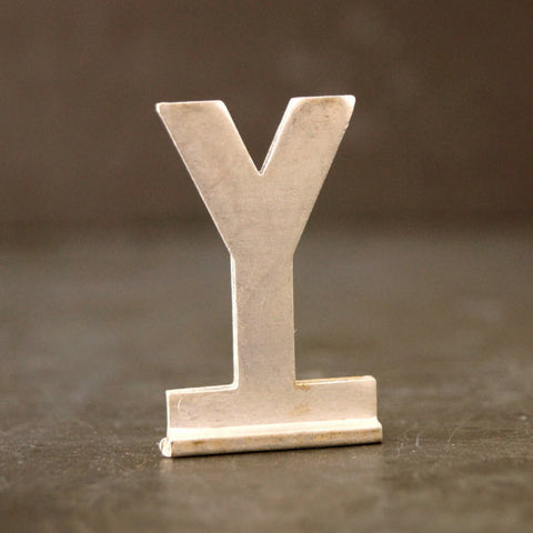 Vintage Metal Sign Letter "Y" with Base, 1-13/16 inches tall (c.1950s) - thirdshift