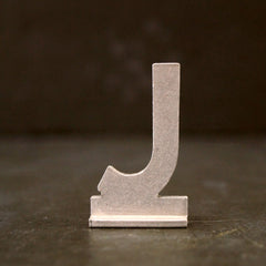 Vintage Metal Sign Letter "J" with Base, 1-13/16 inches tall (c.1950s) - thirdshift