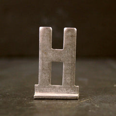 Vintage Metal Sign Letter "H" with Base, 1-13/16 inches tall (c.1950s) - thirdshift
