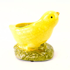 Vintage Chick Planter / Sponge Holder in Yellow Ceramic (c.1930s) - thirdshift