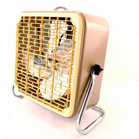 Vintage Pacific Air Box Fan with Ornate Grid, Adjustable Speed and Tilt (c.1950s) - thirdshift