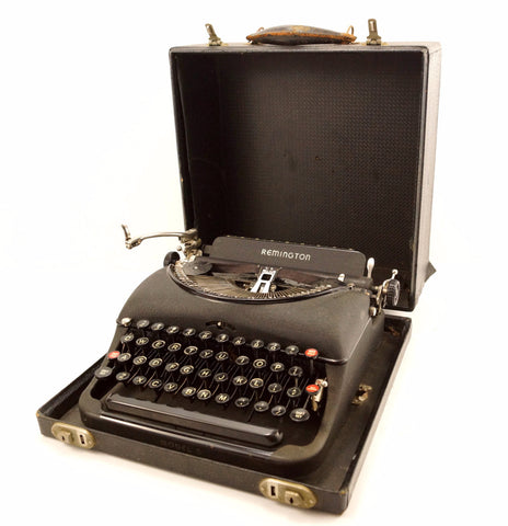 Vintage Remington Rand Model 5 Portable Typewriter with Red Key (c.1930s) - thirdshift