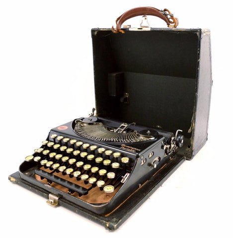 Vintage Remington Rand Portable Typewriter with Glass Keys (c.1920s) - thirdshift
