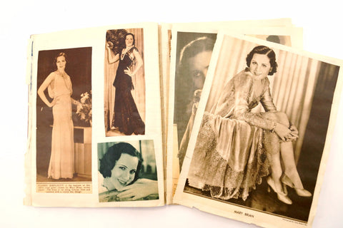 Vintage Scrapbook Notebook with Movie Star Photo Clippings (c.1920-30s) - thirdshift