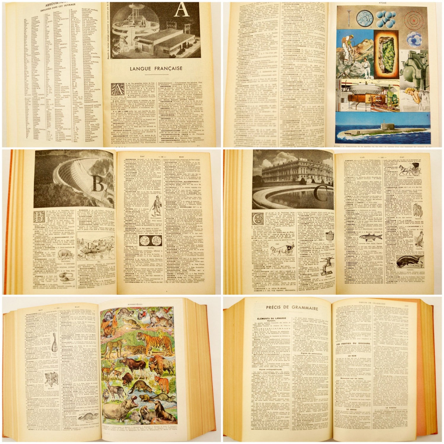 Vintage 1952 Nouveau Petit Larousse Illustre French