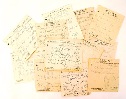 Vintage / Antique Handwritten Medical Prescriptions, Set of 12 (c.1900s) N4 - thirdshift