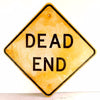 Vintage Metal "Dead End" Sign in Yellow and Black, 30" square (c.1970s) - thirdshift