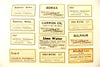 Antique Medicine Apothecary Pharmacy Labels, Black & White, Set of 12 (c.1890s) N3 - thirdshift