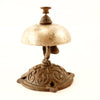 Vintage Metal Hotel Desk Butler's Bell in Two-tone Silver with Ornate Design (c.1860s) - thirdshift