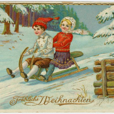 Digital Download "Frohliche Weihnachten" Christmas Postcard (c.1913) - Instant Download Printable - thirdshift