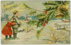 Digital Download "A Merry Christmas" Christmas Postcard (c.1906) - Instant Download Printable - thirdshift